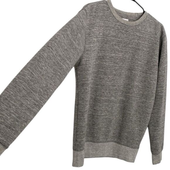 Zara Gray Crewneck Sweater Sweatshirt with Ribbed Details Small - Picture 2 of 5